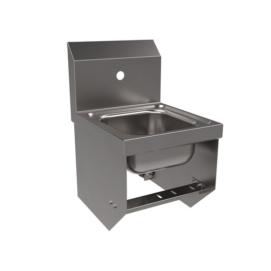 BK Resources BKHS-W-SS-1-BKK Stainless Steel Space Saver Hand Sink 1 Hole w/ Knee Valve