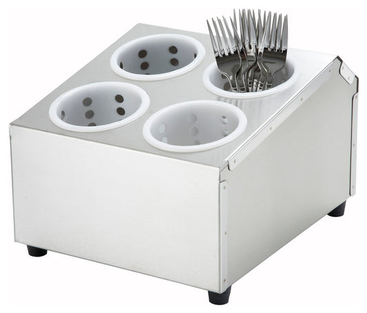 Winco FC-4H 2-Tier Stainless Steel Flatware Cylinder Holder