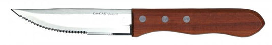 Omcan 12791 7-inch Pointed Tip Blade Steak Table Knife with Wooden Handle