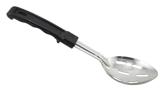 Winco BHSN-11 11" Stainless Steel Slotted Basting Spoon with Plastic Handle