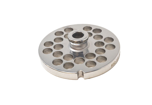 Omcan 11211 #32 One Notch/Round European Style Stainless Steel Plate with Hub, 12mm (1/2")