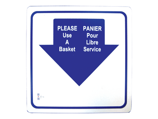 Omcan 13043 English/Spanish Shopping Basket Sign