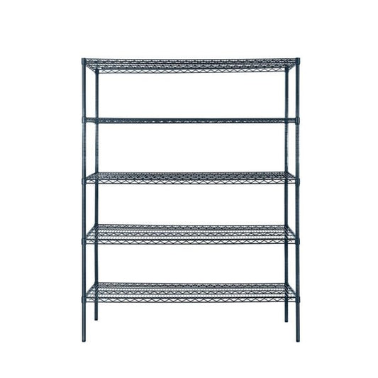 Atosa MWSSE183686 18"x36" Slate Gray 5-Shelf Epoxy Shelving Unit with 86" Post