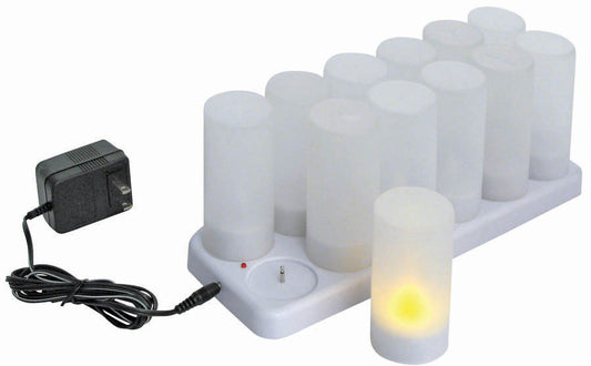 Winco CLR-12S 12-Piece Rechargeable Votive Tealight Set