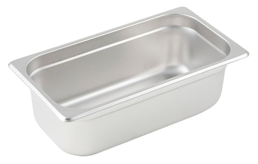 Winco SPJP-304 1/3 Size Stainless Steel Anti-jam Steam Pan