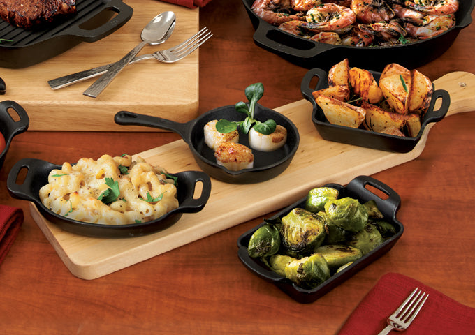 Winco CASM-6R 14 oz. Matte Black Enamel Mini Cast Iron Induction Server