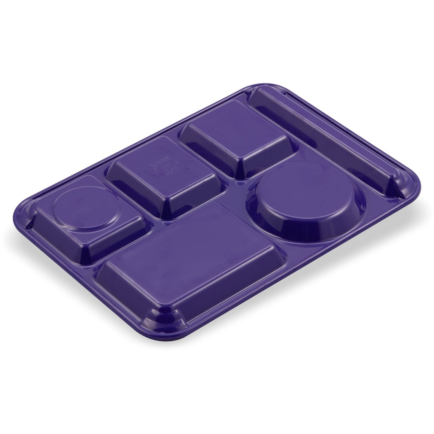 Carlisle 4398087 10" x 14" Purple 6-Compartment Melamine Left-Hand Heavyweight Tray