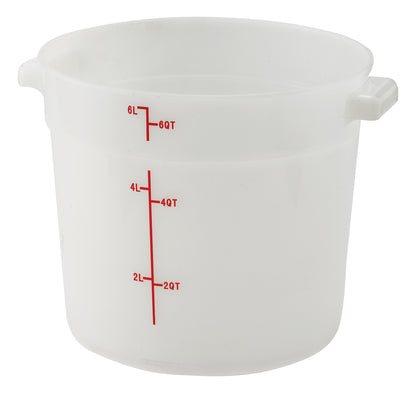 Winco PPRC-6W 6 Qt. White Polypropylene Storage Container