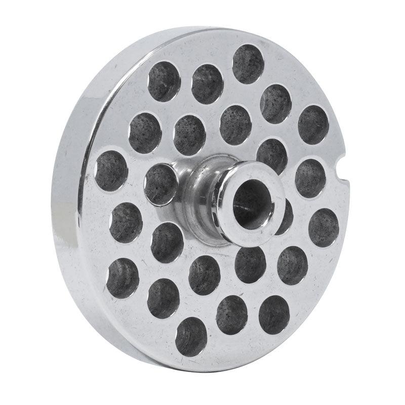 Omcan 11203 #22 One Notch/Round European Style Stainless Steel Plate with Hub, 10mm (3/8")