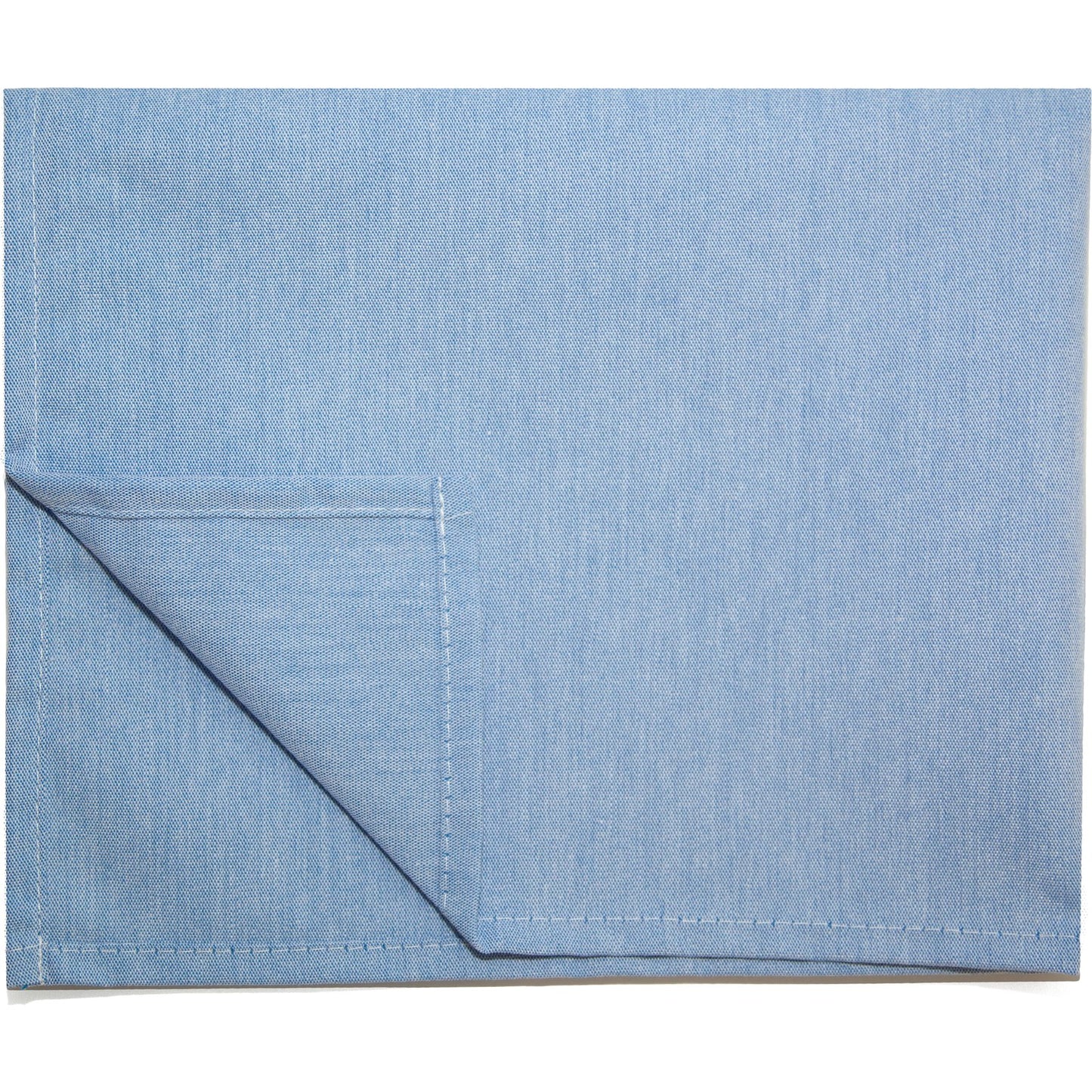 Snap Drape 54241822NH002 18" x 22" Blue 50% Spun Polyester/50% Filament Chambray Solid Napkin