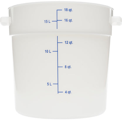 Carlisle 1097802 18 Qt White Round Polyethylene StorPlus Food Storage Container