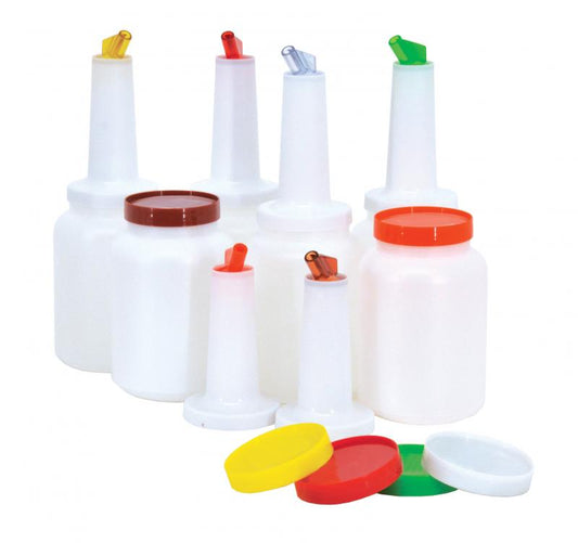 Omcan 80232 2 Qt Continuous Flow Liquor and Juice Multi-Pour - 6 Assorted Colors