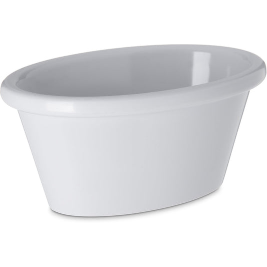 Carlisle S31402 4 oz White Oval Melamine Smooth Ramekin