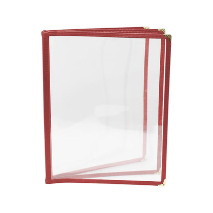 Omcan 39804 9 1/2" x 11 3/4" Red Three-Page Menu Holder