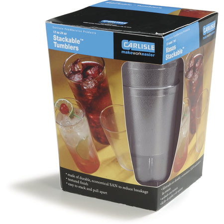 Carlisle 5224-807 24 oz Clear SAN Stackable Tumbler (12/st)