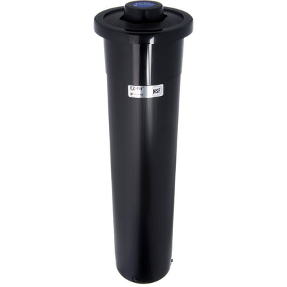 San Jamar C2410CBK 23.25" Black One-Size-Fits-All EZ-Fit Cup Dispenser with Black Gasket