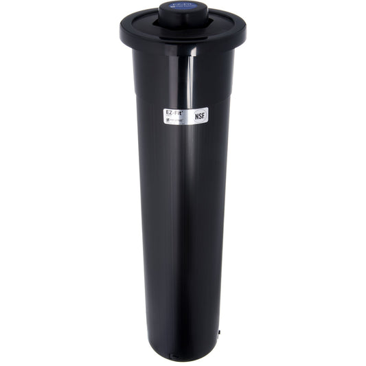 San Jamar C2410CBK 23.25" Black One-Size-Fits-All EZ-Fit Cup Dispenser with Black Gasket