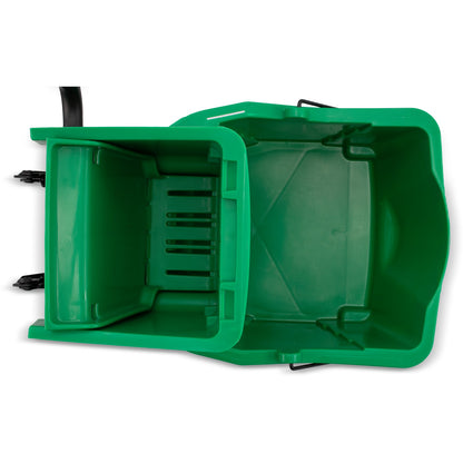 Carlisle 3690409 35 Qt Green Polypropylene Commercial Mop Bucket with Side-Press Wringer