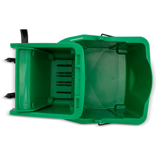Carlisle 3690409 35 Qt Green Polypropylene Commercial Mop Bucket with Side-Press Wringer