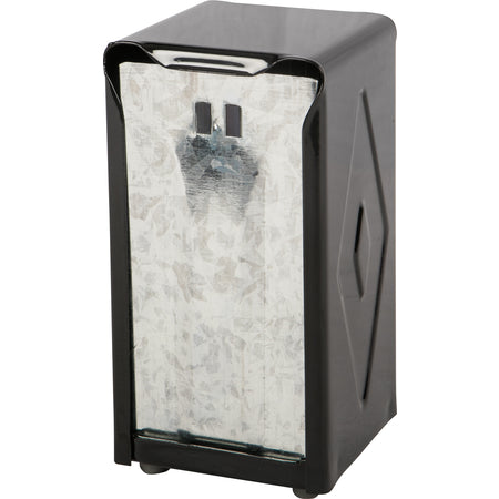 Carlisle H900BK 150 Napkin Black Stainless Steel Tabletop Classic Napkin Dispenser, Tallfold