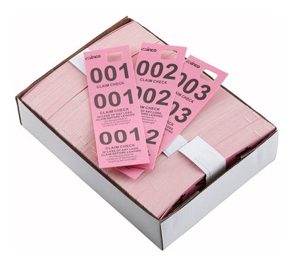 Winco CCK-5PK Pink Coat Check Tickets (500pcs/box)