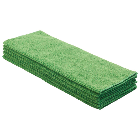 Winco BTM-16G 16" x 16" Green Microfiber Towel (6pcs/pk)