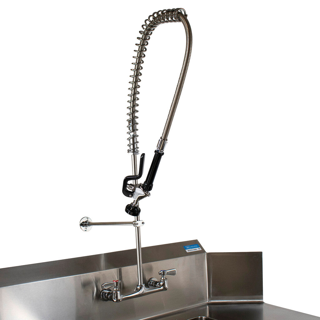 BK Resources BKF-VSMPR-WB-G 8" O.C. Workforce C/C Splash Mount PreRinse w/ Add-A-Faucet