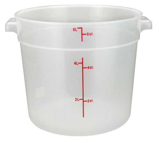 Winco PTRC-6 6 Qt. Translucent Polypropylene Storage Container