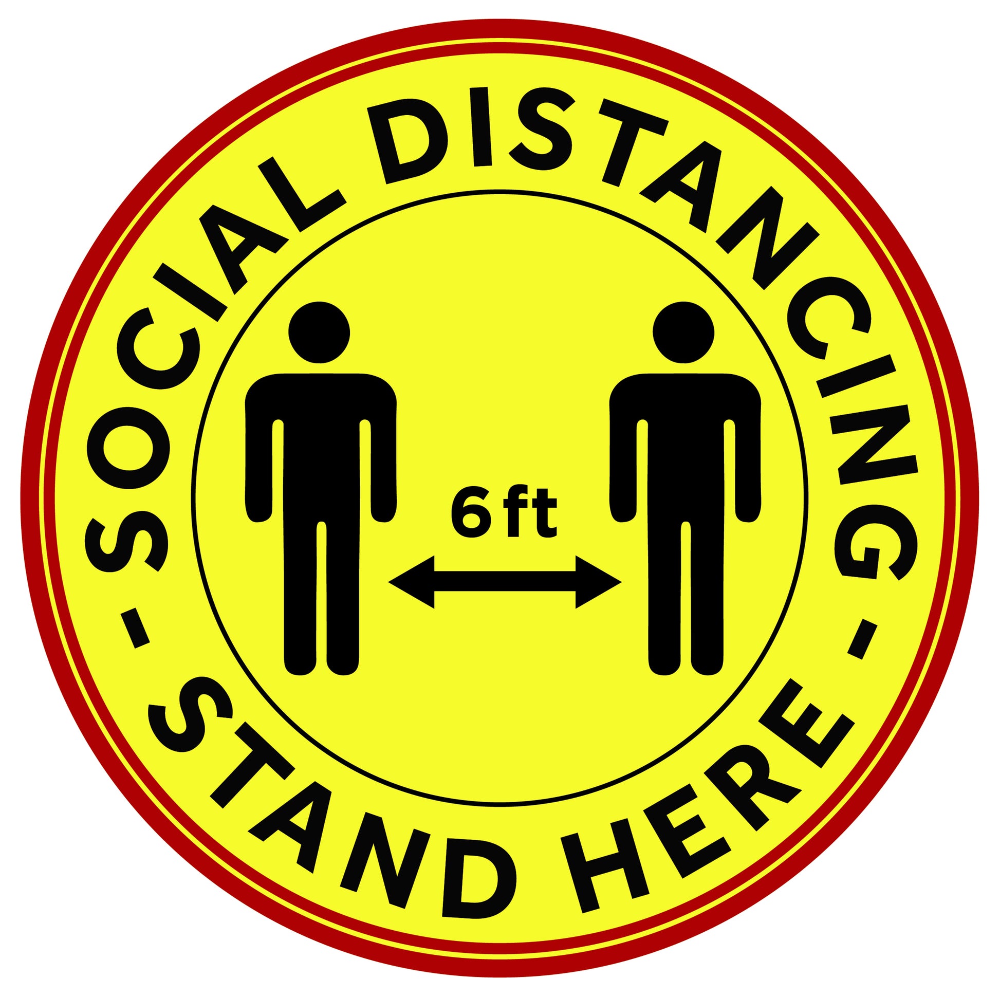 Winco PFD-12Y 12" Anti-slip Social Distancing Floor Decal (10pcs/pk)