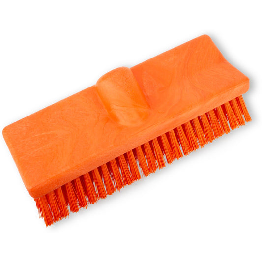 Carlisle 40423EC24 10" Orange Color Coded Bi-Level Scrub Brush