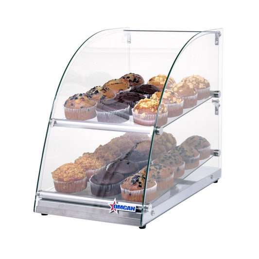 Omcan 44374 70L 14" Countertop Food Display Case with Curve Front Glass