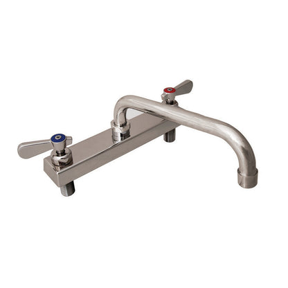 BK Resources EVO-8DM-10 Stainless Steel Evolution 8" Deck Mount Faucet, 10" Swing Spout