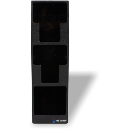 San Jamar L2202 20.25" x 7.25" x 15.25" Black 3-Slot Lid and Straw Tower