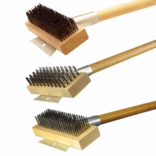 Omcan 44216 Ultimate Oven and Grill Brush with Round Carbon Steel Wires