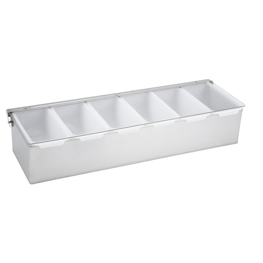 Winco CDP-6 6-Compartment Stainless Steel Base Condiment Holder