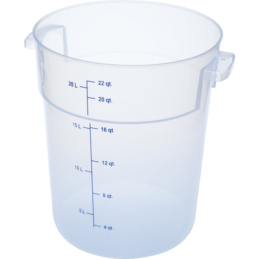 Carlisle 1096930 22 Qt Clear Round Polypropylene StorPlus Food Storage Container