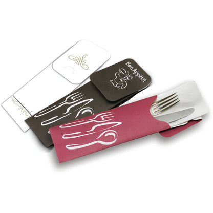 Dinex DXCTCAD80061 16" x 16" Cranberry Cutlery Caddy with Napkin