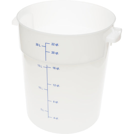 Carlisle 1097902 22 Qt White Round Polyethylene StorPlus Food Storage Container
