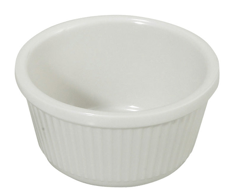 Winco RFM-4W 4 oz. White Fluted Ramekins