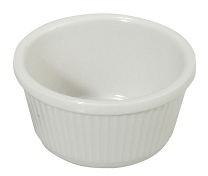 Winco RFM-4W 4 oz. White Fluted Ramekins