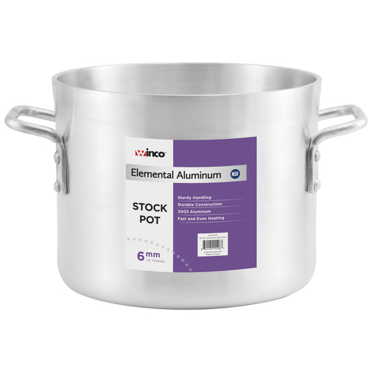 Winco ALHP-60 60 Qt. Elemental Aluminum Stock Pot