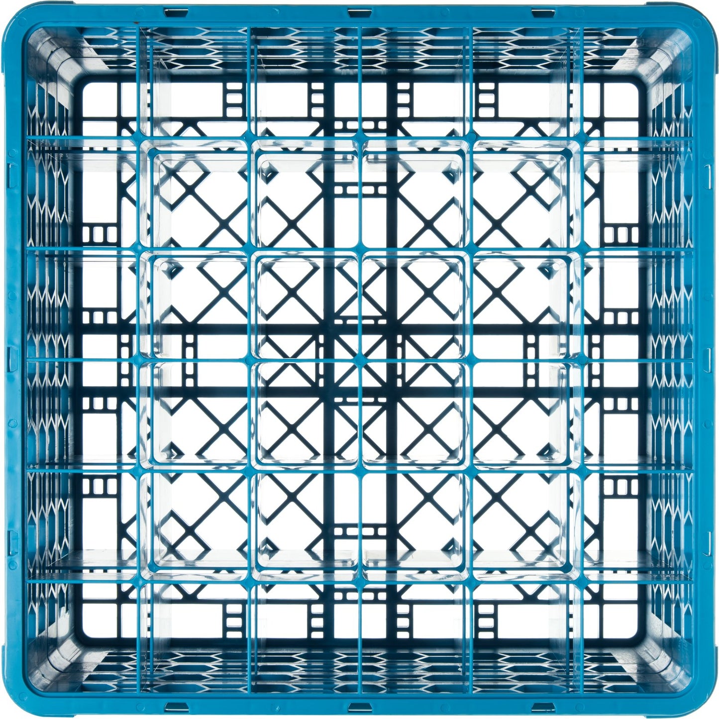 Carlisle RG36-314 Carlisle Blue 36-Compartment Polypropylene OptiClean Divided Glass Rack with 3 Extenders 8.72"