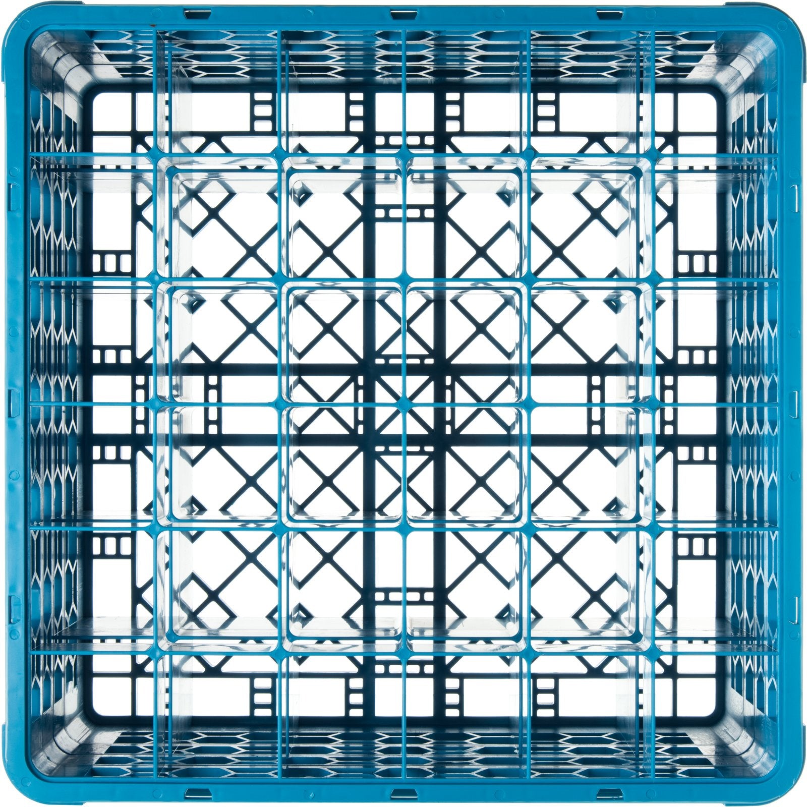 Carlisle RG36-314 Carlisle Blue 36-Compartment Polypropylene OptiClean Divided Glass Rack with 3 Extenders 8.72"