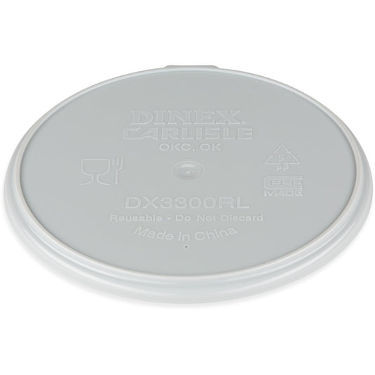 Carlisle DX3300RL 5.25" Dark Gray Polypropylene Turnbury Reusable Lid for Turnbury Soup Bowl (250/cs)