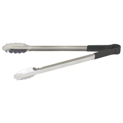 Winco UTPH-16K 16" Black Stainless Steel Utility Tong, Polypropylene Handle