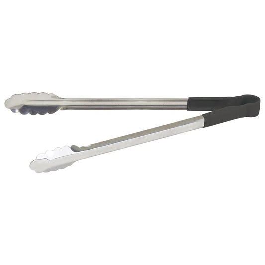 Winco UTPH-16K 16" Black Stainless Steel Utility Tong, Polypropylene Handle