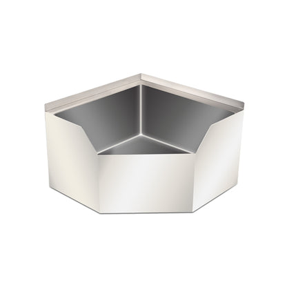 Omcan 47470 26.5 x 26.5 x16" Stainless Steel Corner Mop Sink with Drain Basket