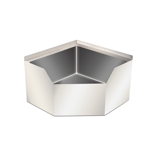 Omcan 47470 26.5 x 26.5 x16" Stainless Steel Corner Mop Sink with Drain Basket