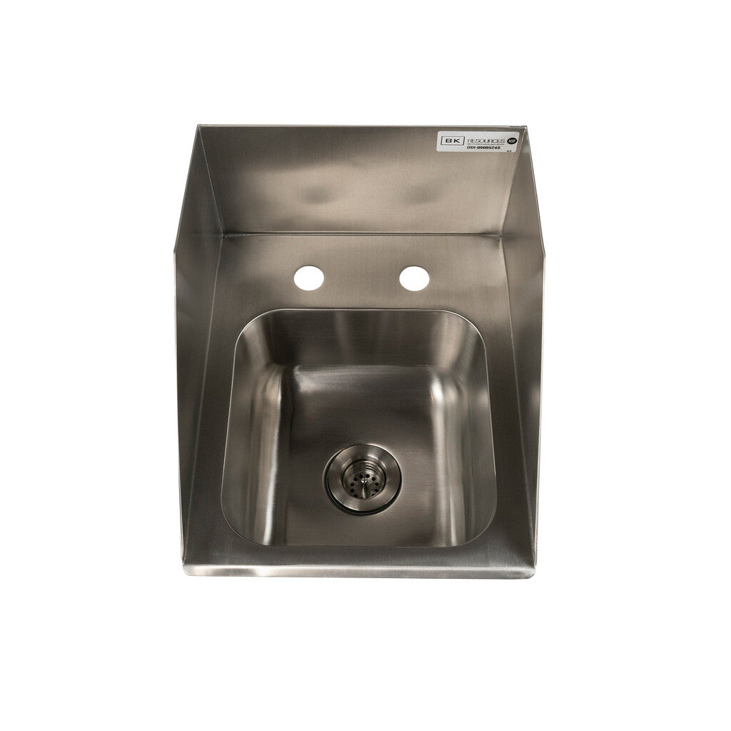 BK Resources DDI-0909524S One Compartment Stainless Steel Drop-In Sink w/Side Splashes 9L x 9W x 5D Bowls