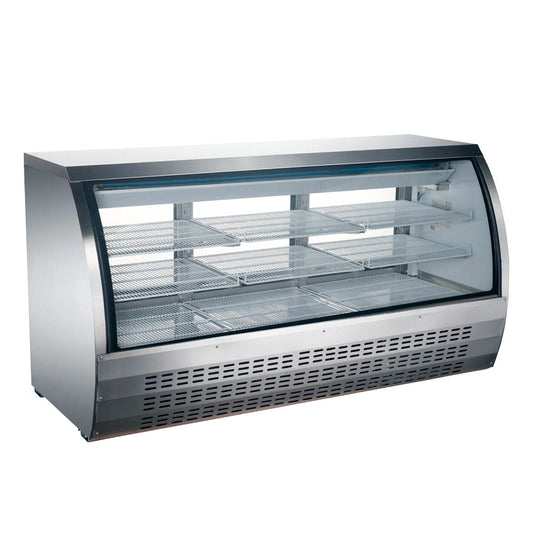 Omcan 50085 64-inch Floor Refrigerated Showcase with Stainless Steel Exterior